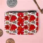 Mid Century Retro Floral 1970s 1960s Pattern 91 Mini Coin Purse Back