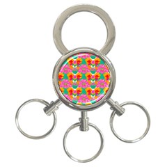 Retro 40s 50s Mexico Flowers Pattern 3-ring Key Chain by violetheavensky