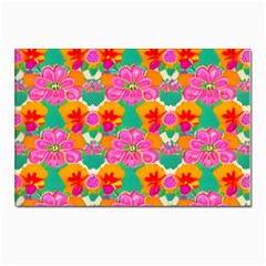 Retro 40s 50s Mexico Flowers Pattern Postcards 5  X 7  (pkg Of 10) by violetheavensky