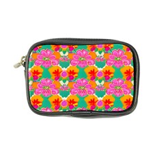 Retro 40s 50s Mexico Flowers Pattern Coin Purse by violetheavensky