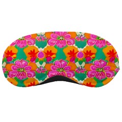 Retro 40s 50s Mexico Flowers Pattern Sleep Mask by violetheavensky