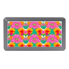 Retro 40s 50s Mexico Flowers Pattern Memory Card Reader (mini) by violetheavensky