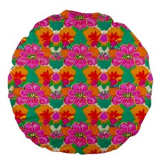 Retro 40s 50s Mexico Flowers Pattern Large 18  Premium Flano Round Cushions by violetheavensky