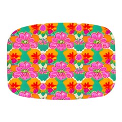 Retro 40s 50s Mexico Flowers Pattern Mini Square Pill Box by violetheavensky