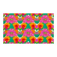 Retro 40s 50s Mexico Flowers Pattern Banner And Sign 5  X 3  by violetheavensky