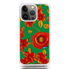 Mid Century Retro Floral 1970s 1960s Pattern 89 Iphone 13 Pro Tpu Uv Print Case by violetheavensky