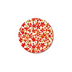 Mid Century Retro Floral 1970s 1960s Pattern 92 Golf Ball Marker (4 Pack) by violetheavensky