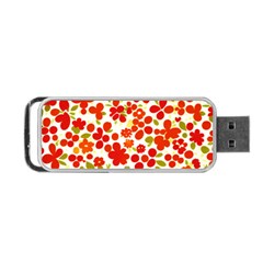 Mid Century Retro Floral 1970s 1960s Pattern 92 Portable Usb Flash (two Sides) by violetheavensky