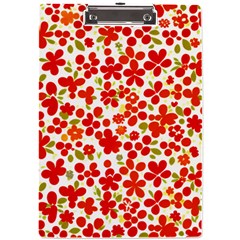 Mid Century Retro Floral 1970s 1960s Pattern 92 A4 Acrylic Clipboard by violetheavensky