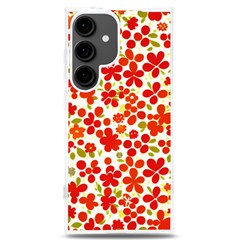 Mid Century Retro Floral 1970s 1960s Pattern 92 Samsung Galaxy S24 Plus 6 7 Inch Tpu Uv Case by violetheavensky