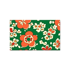 Mid Century Retro Floral 1970s 1960s Pattern 94 Sticker Rectangular (100 Pack) by violetheavensky