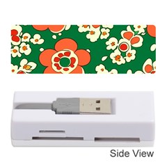 Mid Century Retro Floral 1970s 1960s Pattern 94 Memory Card Reader (stick) by violetheavensky