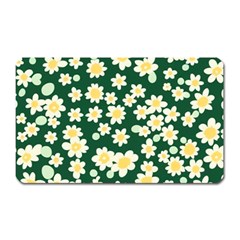 Mid Century Retro Floral 1970s 1960s Pattern 93 Magnet (rectangular) by violetheavensky