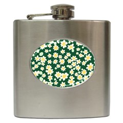 Mid Century Retro Floral 1970s 1960s Pattern 93 Hip Flask (6 Oz) by violetheavensky