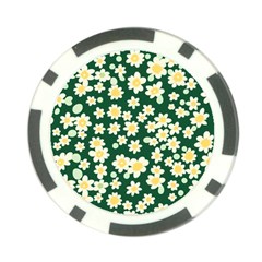 Mid Century Retro Floral 1970s 1960s Pattern 93 Poker Chip Card Guard (10 Pack) by violetheavensky