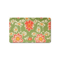 Retro 40s 50s Mexico Flowers Pattern 3 Magnet (name Card) by violetheavensky