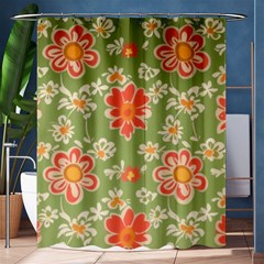 Retro 40s 50s Mexico Flowers Pattern 3 Shower Curtain 60  X 72  (medium)  by violetheavensky