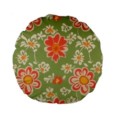 Retro 40s 50s Mexico Flowers Pattern 3 Standard 15  Premium Round Cushions by violetheavensky