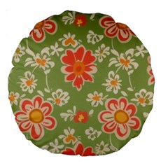 Retro 40s 50s Mexico Flowers Pattern 3 Large 18  Premium Round Cushions by violetheavensky