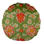 Retro 40s 50s Mexico Flowers Pattern 3 Large 18  Premium Round Cushions Front