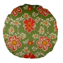 Retro 40s 50s Mexico Flowers Pattern 3 Large 18  Premium Flano Round Cushions by violetheavensky