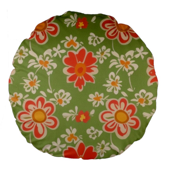 Retro 40s 50s Mexico Flowers Pattern 3 Large 18  Premium Flano Round Cushions