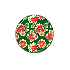 Retro 40s 50s Mexico Flowers Pattern 2 Hat Clip Ball Marker (10 Pack) by violetheavensky