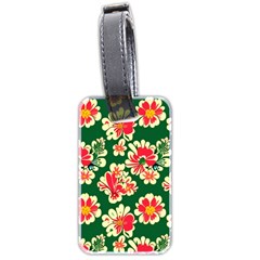 Retro 40s 50s Mexico Flowers Pattern 2 Luggage Tag (two Sides) by violetheavensky