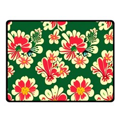 Retro 40s 50s Mexico Flowers Pattern 2 Two Sides Fleece Blanket (small) by violetheavensky