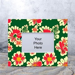 Retro 40s 50s Mexico Flowers Pattern 2 White Tabletop Photo Frame 4 x6  by violetheavensky