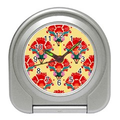 Retro 40s 50s Mexico Flowers Pattern 4 Travel Alarm Clock by violetheavensky