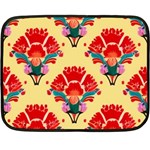 Retro 40s 50s Mexico Flowers Pattern 4 Two Sides Fleece Blanket (Mini) 35 x27  Blanket Front