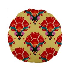 Retro 40s 50s Mexico Flowers Pattern 4 Standard 15  Premium Round Cushions by violetheavensky