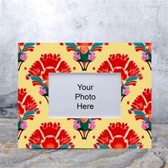 Retro 40s 50s Mexico Flowers Pattern 4 White Tabletop Photo Frame 4 x6  by violetheavensky