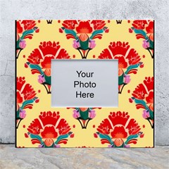 Retro 40s 50s Mexico Flowers Pattern 4 White Wall Photo Frame 5  X 7  by violetheavensky