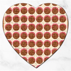 Retro 40s 50s Cupcake Pattern Jigsaw Puzzle (heart) by violetheavensky