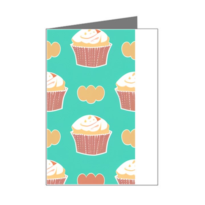 Retro 40s 50s Cupcake Pattern 3 Mini Greeting Card