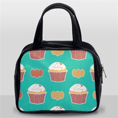 Retro 40s 50s Cupcake Pattern 3 Classic Handbag (two Sides) by violetheavensky