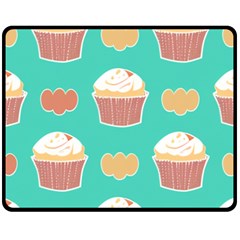 Retro 40s 50s Cupcake Pattern 3 Fleece Blanket (medium) by violetheavensky