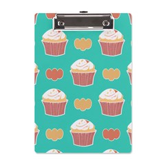 Retro 40s 50s Cupcake Pattern 3 A5 Acrylic Clipboard by violetheavensky