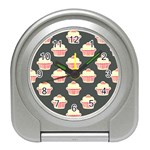 Retro 40s 50s Cupcake Pattern 4 Travel Alarm Clock Front