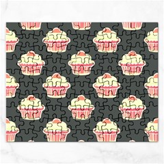 Retro 40s 50s Cupcake Pattern 4 Rectangular Jigsaw Puzzl by violetheavensky