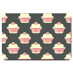 Retro 40s 50s Cupcake Pattern 4 Large Doormat by violetheavensky