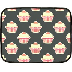 Retro 40s 50s Cupcake Pattern 4 Two Sides Fleece Blanket (mini) by violetheavensky