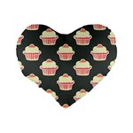 Retro 40s 50s Cupcake Pattern 4 Standard 16  Premium Flano Heart Shape Cushions Back