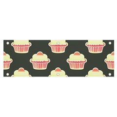 Retro 40s 50s Cupcake Pattern 4 Banner And Sign 6  X 2  by violetheavensky