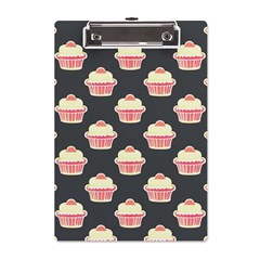 Retro 40s 50s Cupcake Pattern 4 A5 Acrylic Clipboard by violetheavensky