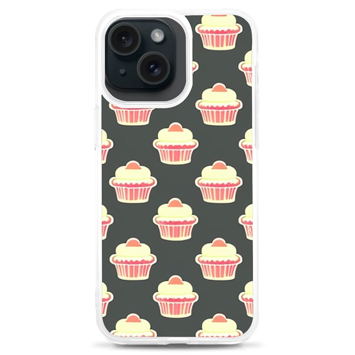 Retro 40s 50s Cupcake Pattern 4 iPhone 15 Plus TPU UV Print Case