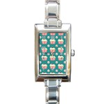 Retro 40s 50s Cupcake Pattern 2 Rectangle Italian Charm Watch Front