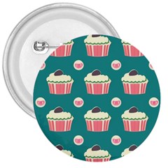 Retro 40s 50s Cupcake Pattern 2 3  Buttons by violetheavensky